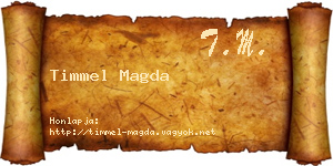 Timmel Magda névjegykártya
